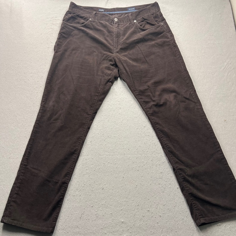 7Diamonds Clifton Slim‎ Straight Corduroy Pants Brown Mens 35x32 CTM 3279714
